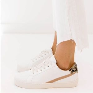 Luca & Grae WHITE RAVEN White Snakeskin Sneakers